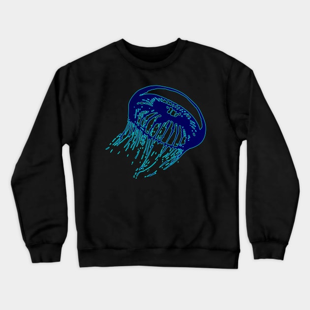 Fluorescent Jellyfish Crewneck Sweatshirt by I3DM